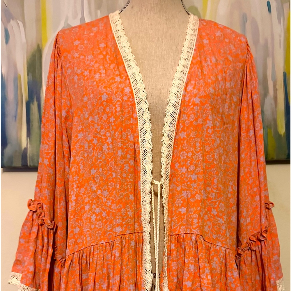 NWT L orange cover or cardigan